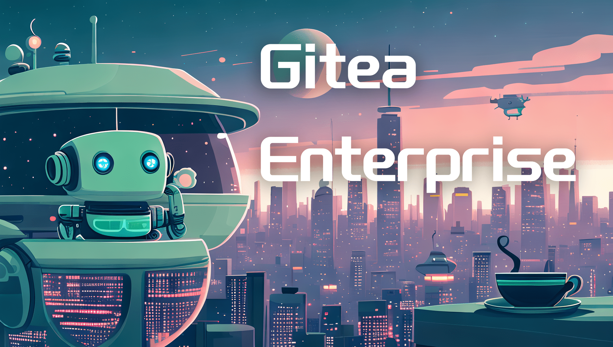 Banner for blog post with title "CommitGo Launches Gitea Enterprise"